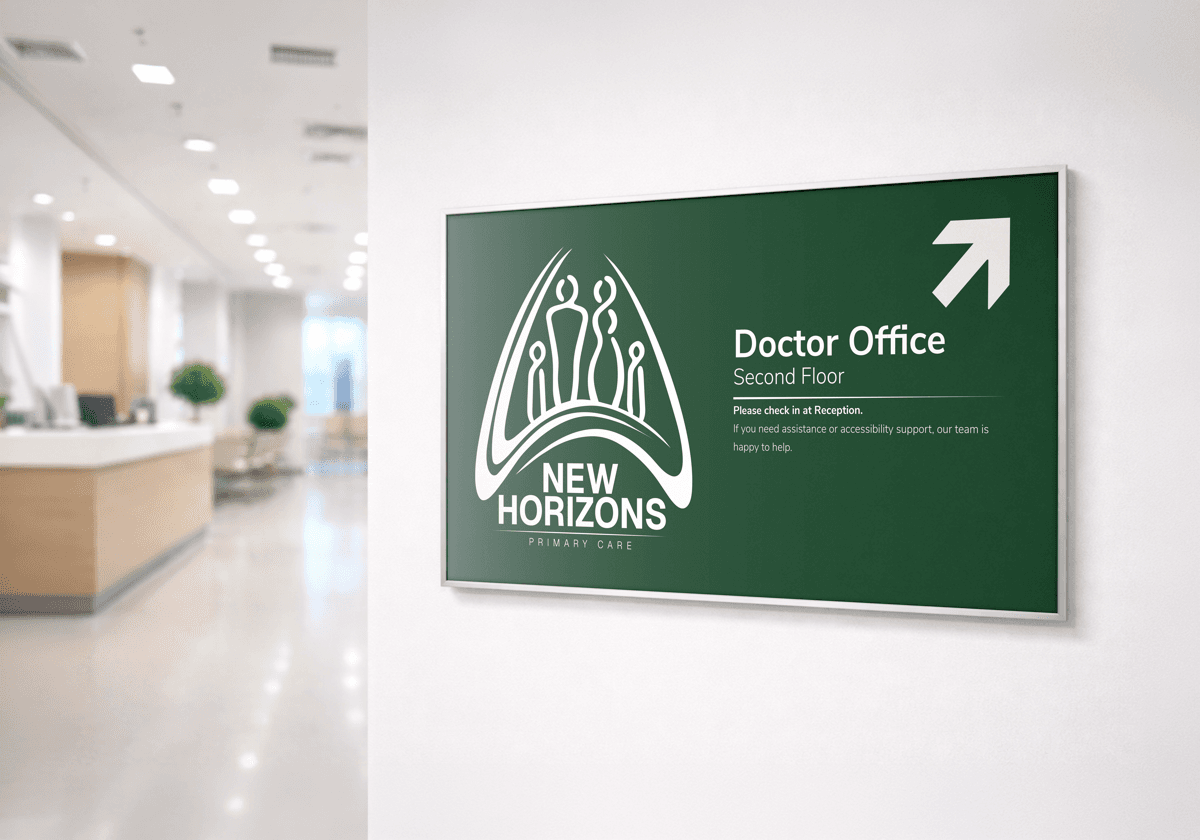 New Horizons office signboard mockup